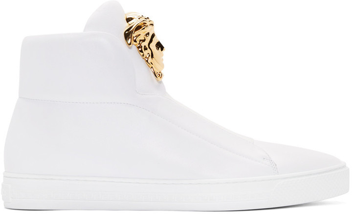 versace high top sneakers white
