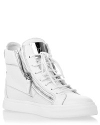 Giuseppe Zanotti White Leather Silver Sneaker