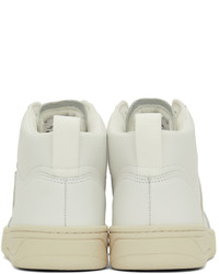 Veja White Leather V 15 High Top Sneakers