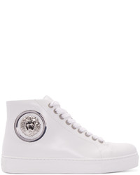 Versus White Lion High Top Sneakers