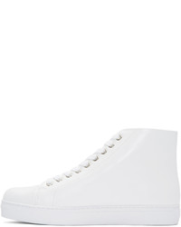 Versus White Lion Medallion High Top Sneakers
