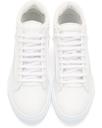 Etq Amsterdam White Perforated Leather High Top Sneakers