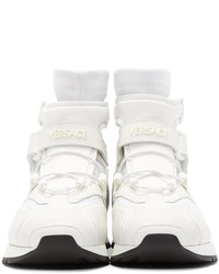 Versace White Runway High Top Sneakers