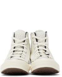 Converse White Sherpa Chuck 70 Hi Sneakers