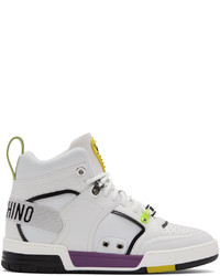 Moschino White Streetball High Sneakers