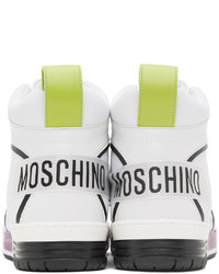 Moschino White Streetball High Top Sneakers