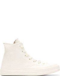 Converse X Maison Margiela White Blue Painted High Top Sneakers