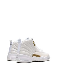 Jordan X Ovo Air 12 Retro Whitemetallic Gold Sneakers