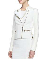 Excliria Womens Laurante White Genuine Leather Jacket