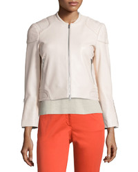 Rag & Bone Jean Astor Leather Zip Front Jacket Blush