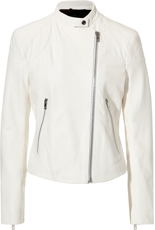 Rag and Bone Rag Bone Leather Jacket In Antique White | Where to buy ...