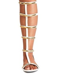 Charlotte Russe Metallic Plated Knee High Gladiator Sandal