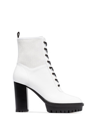Gianvito Rossi White 70 Laceup Leather Boots