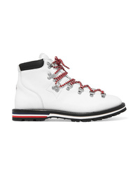 Moncler Blanche Shearling Lined Leather Ankle Boots