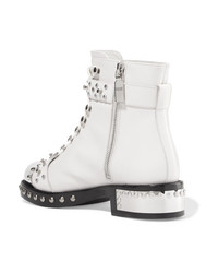Alexander McQueen Hobnail Studded Leather Ankle Boots