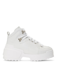 Pierre Hardy White Trap Lace Up Boots
