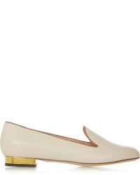 Charlotte Olympia Abc Leather Slippers