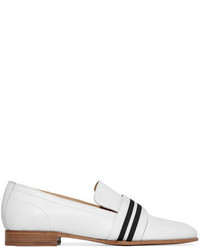Rag & Bone Amber Grosgrain Trimmed Leather Loafers White
