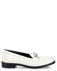 Tod's Double T Lizard Embossed Leather Loafers