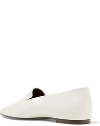 The Row Minimal Leather Loafers White