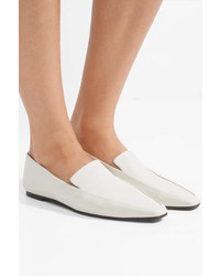 The Row Minimal Leather Loafers White