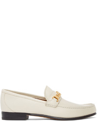 Gucci Off White Curb Chain Loafers