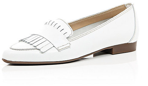 River Island White Leather Tassel Loafers | Where to buy & how to wear