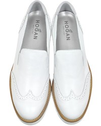 Hogan Route Pantofola White Leather Loafer