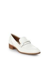 Salvatore Ferragamo Reed Patent Leather Loafers White