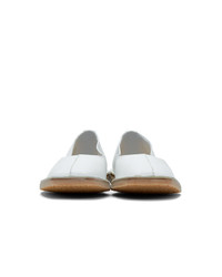 Lemaire White Crush Back Loafers