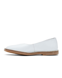 Lemaire White Crush Back Loafers