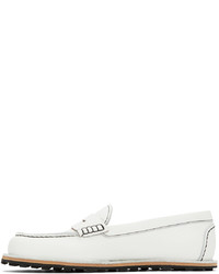 Marni White Leather Loafers