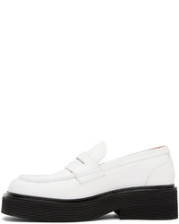 Marni White Leather Moccasin Loafers