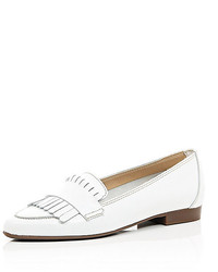 River Island White Leather Tassel Loafers