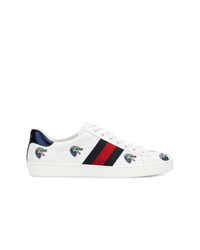 Gucci Ace Wolf Embroidered Sneakers