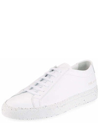 Common Projects Achilles Leather Low Top Sneaker With Confetti Sole Whiteblack