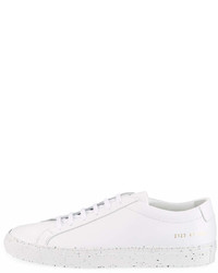 Common Projects Achilles Leather Low Top Sneakers With Confetti Sole Whiteblack