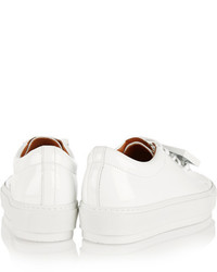 Acne Studios Adriana Plaque Detailed Patent Leather Sneakers White