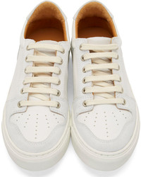 Ami Alexandre Mattiussi White Leather Suede Low Top Sneakers