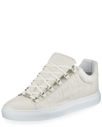 Balenciaga Arena Leather Low Top Sneakers White