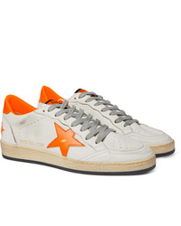 Golden Goose Ball Star Distressed Leather Sneakers