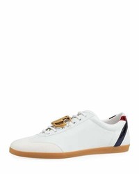 Gucci Bambi Gg Leather Low Top Sneakers White