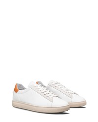 Clae Bradley California Sneaker In White Leather Tangerine At Nordstrom