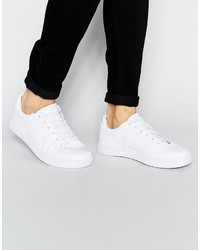 Asos Brand Lace Up Sneakers In White Snakeskin Effect