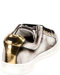 Kenzo Brushed Metallic Low Top Sneaker White