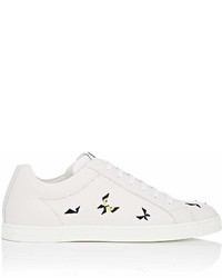 Fendi Butterfleye Embroidered Leather Sneakers