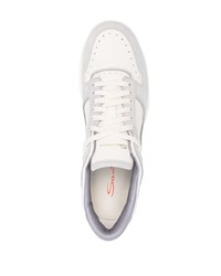 Santoni Calf Leather Lace Up Sneakers
