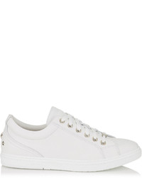Jimmy Choo Cash Official White Smooth Calf Leather Low Top Trainers