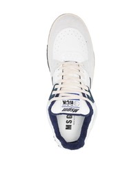 MSGM Colour Block Panelled Leather Sneakers