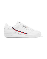 adidas Originals Continental 80 Grosgrain Trimmed Textured Leather Sneakers